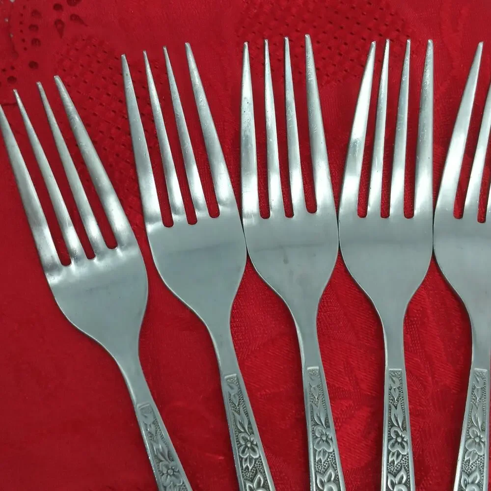 9X Forks La Spana Stanley Roberts Stainless MCM Dinner Salad Flatware